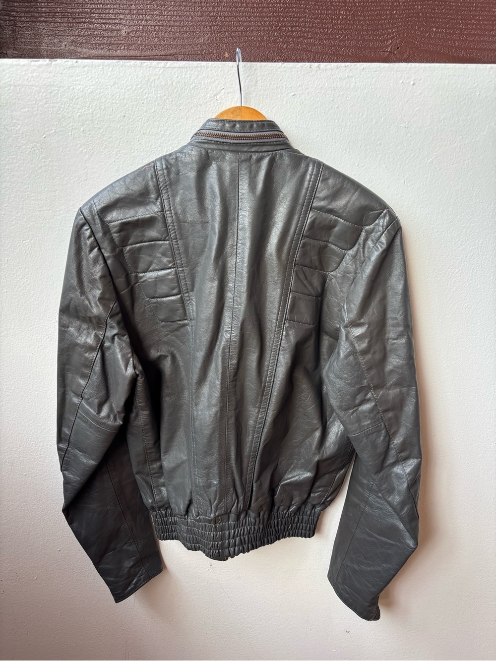 Cosa Nova Men's gray Leather Zip-Front Jacket - Picture 3 of 4